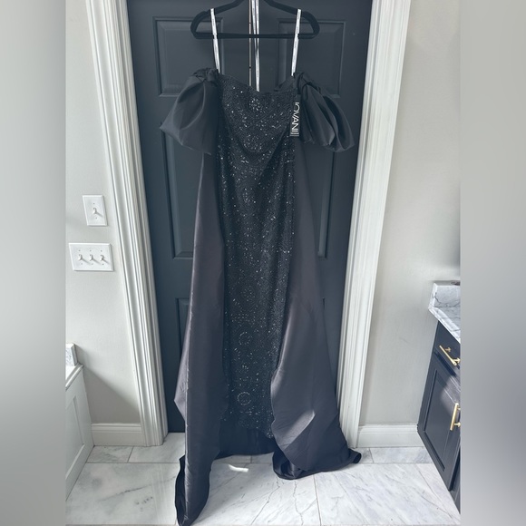 JOVANI 42137 beaded black formal dress strapless gown GORGEOUS NEW NWT - Picture 8 of 12